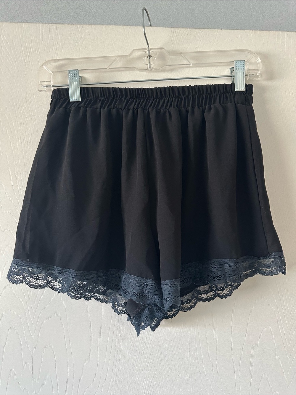 Women's Black Lace-Trim Shorts